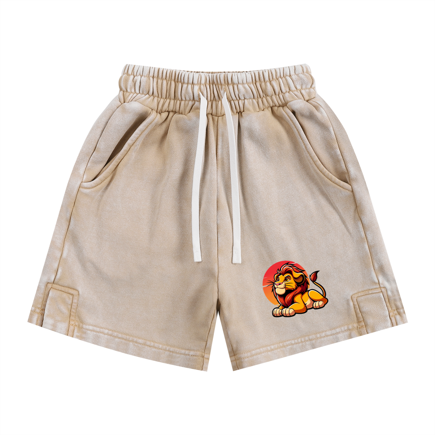 Kids Snow Washed Shorts - Lion
