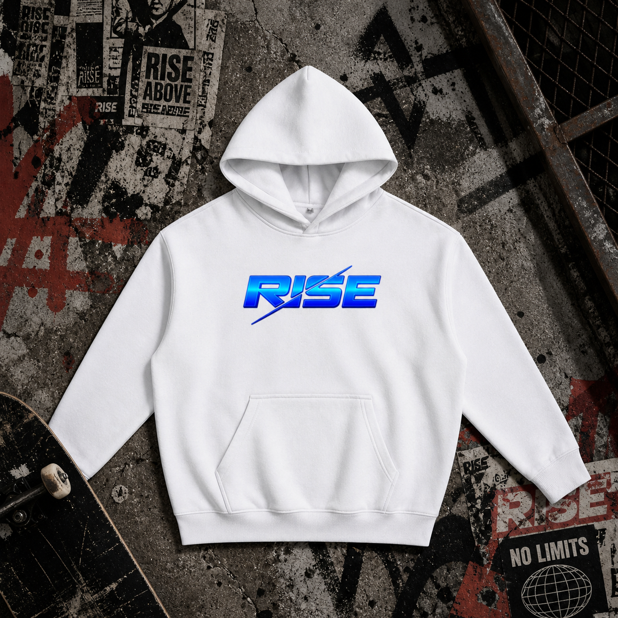 Rise Oversize Fleeced Hoodie - Blue