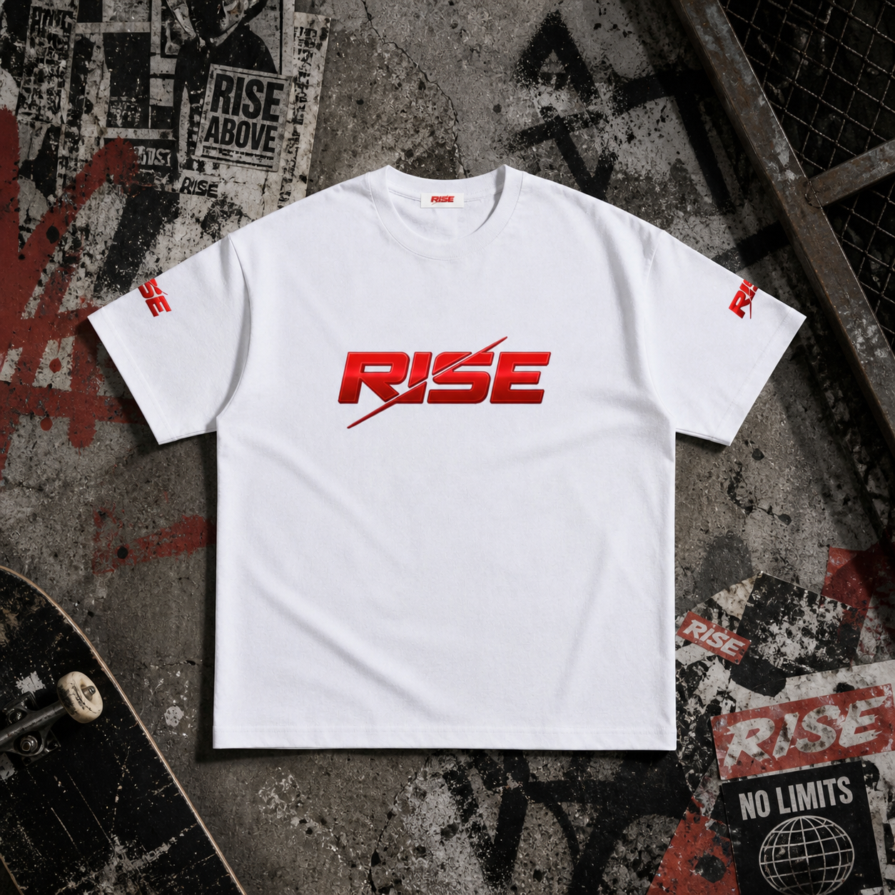 Rise Oversized Cotton T-Shirt - Red
