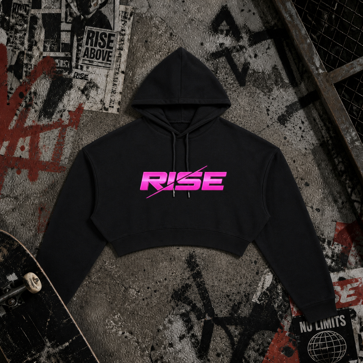 Rise Women's Cropped Hoodie - Pink